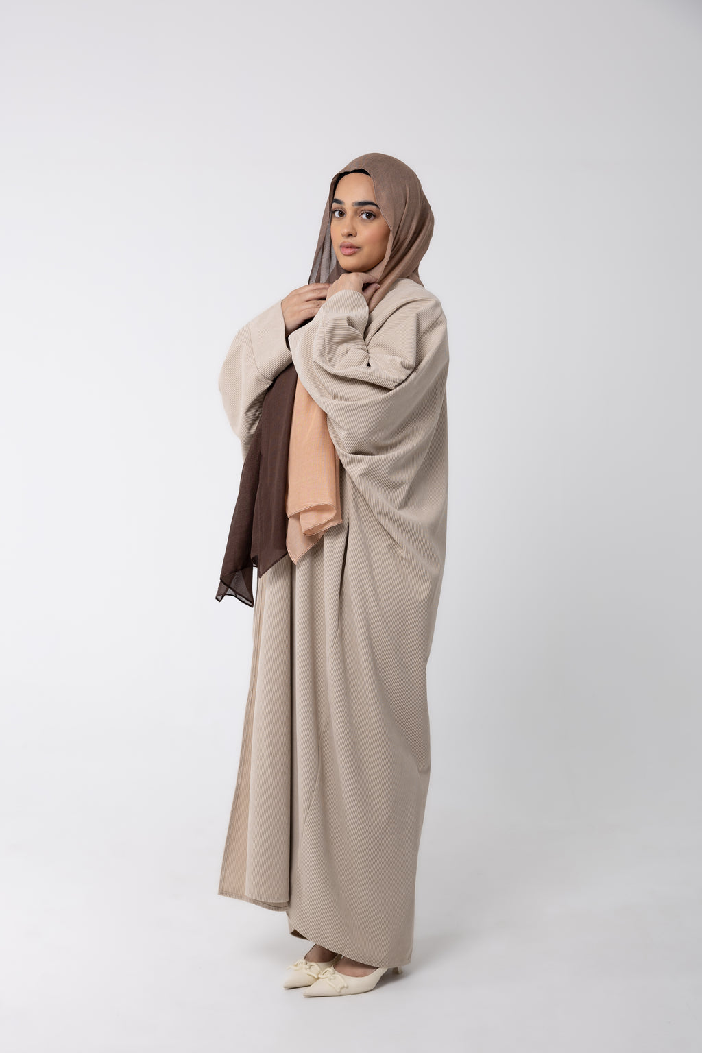 Ivory Corduroy Open Robe