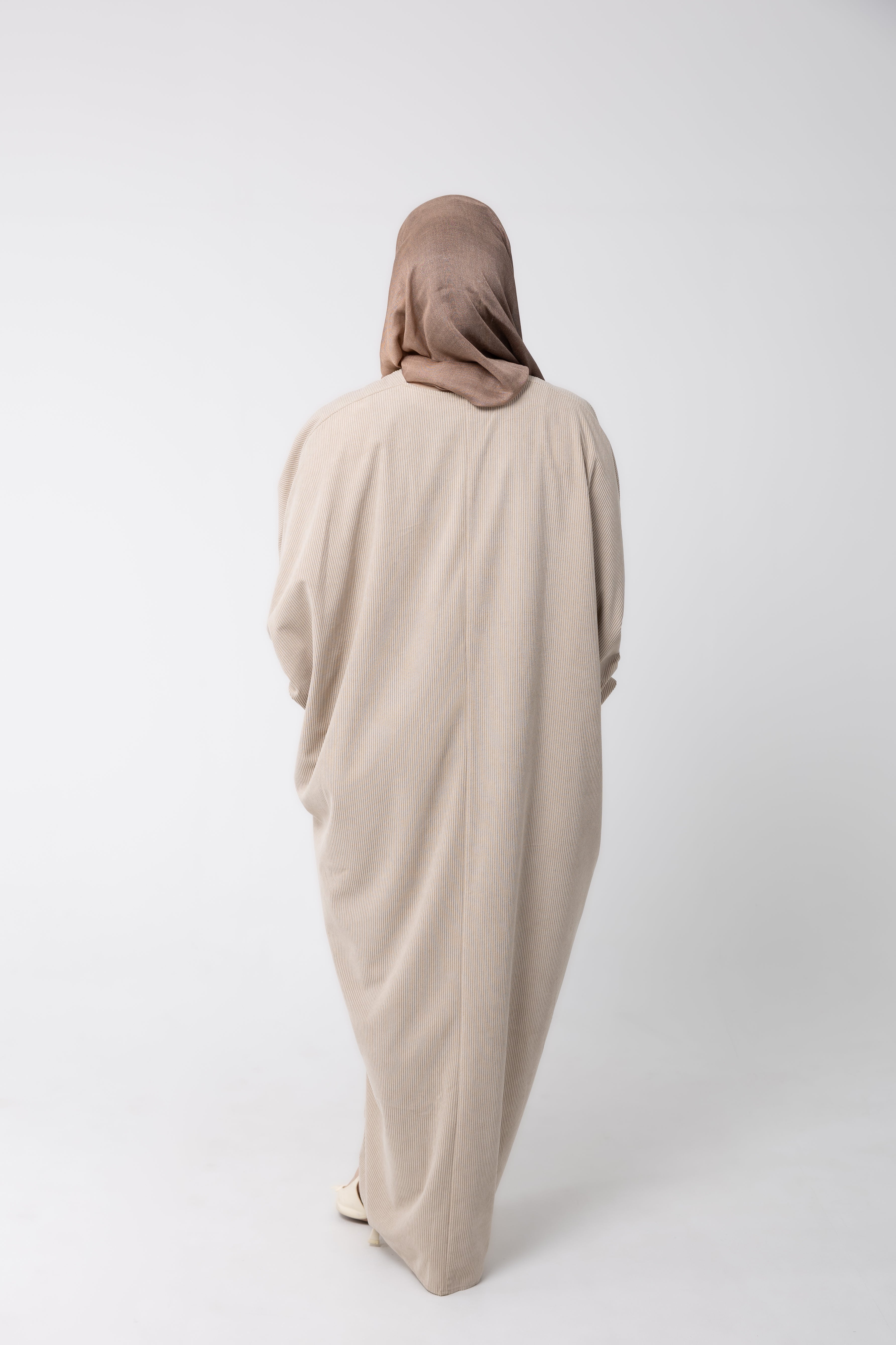 Ivory Corduroy Open Robe