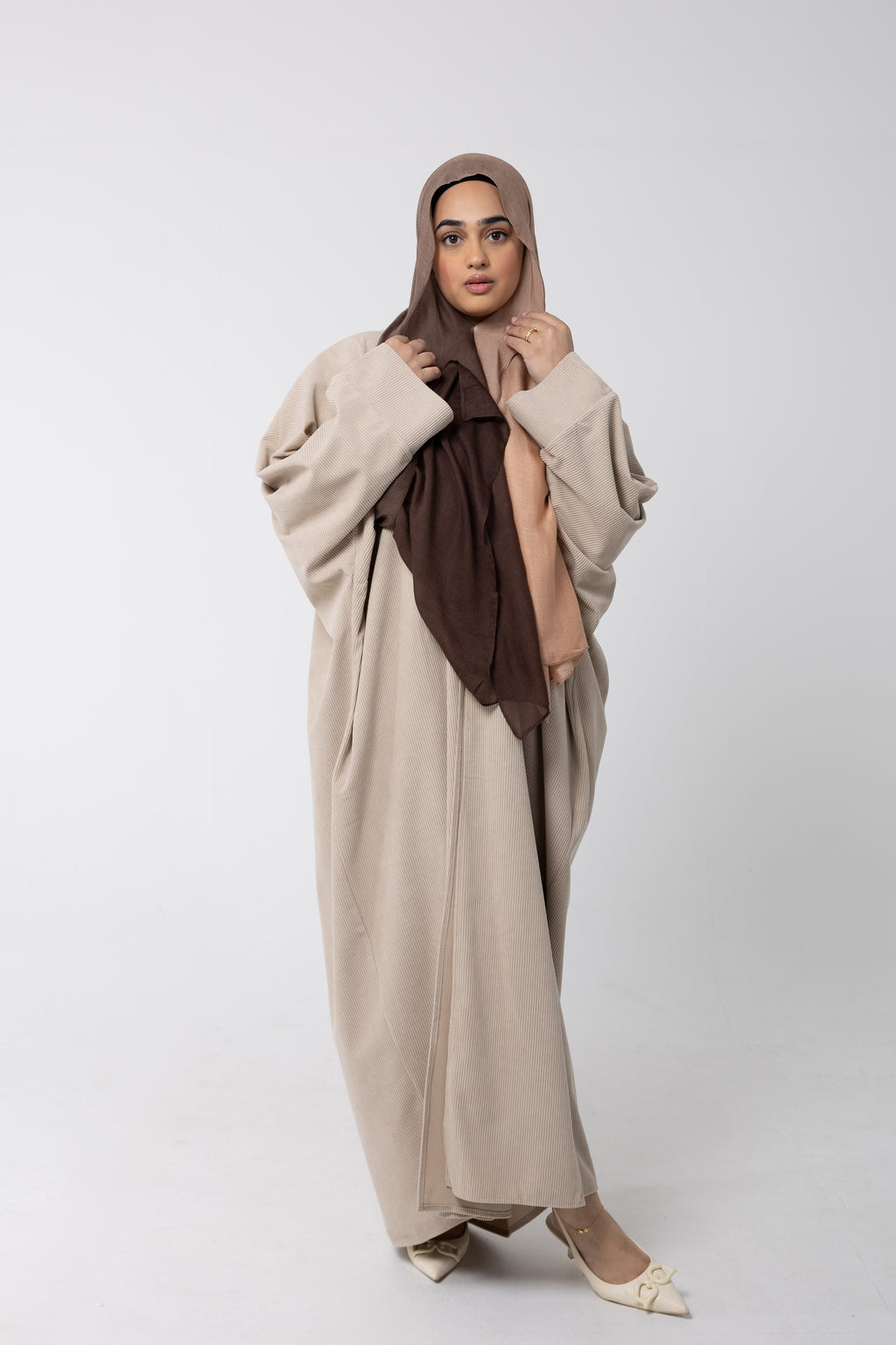 Ivory Corduroy Open Robe