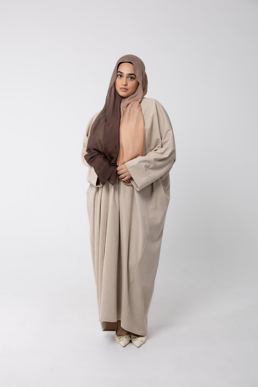 Ivory Corduroy Open Robe