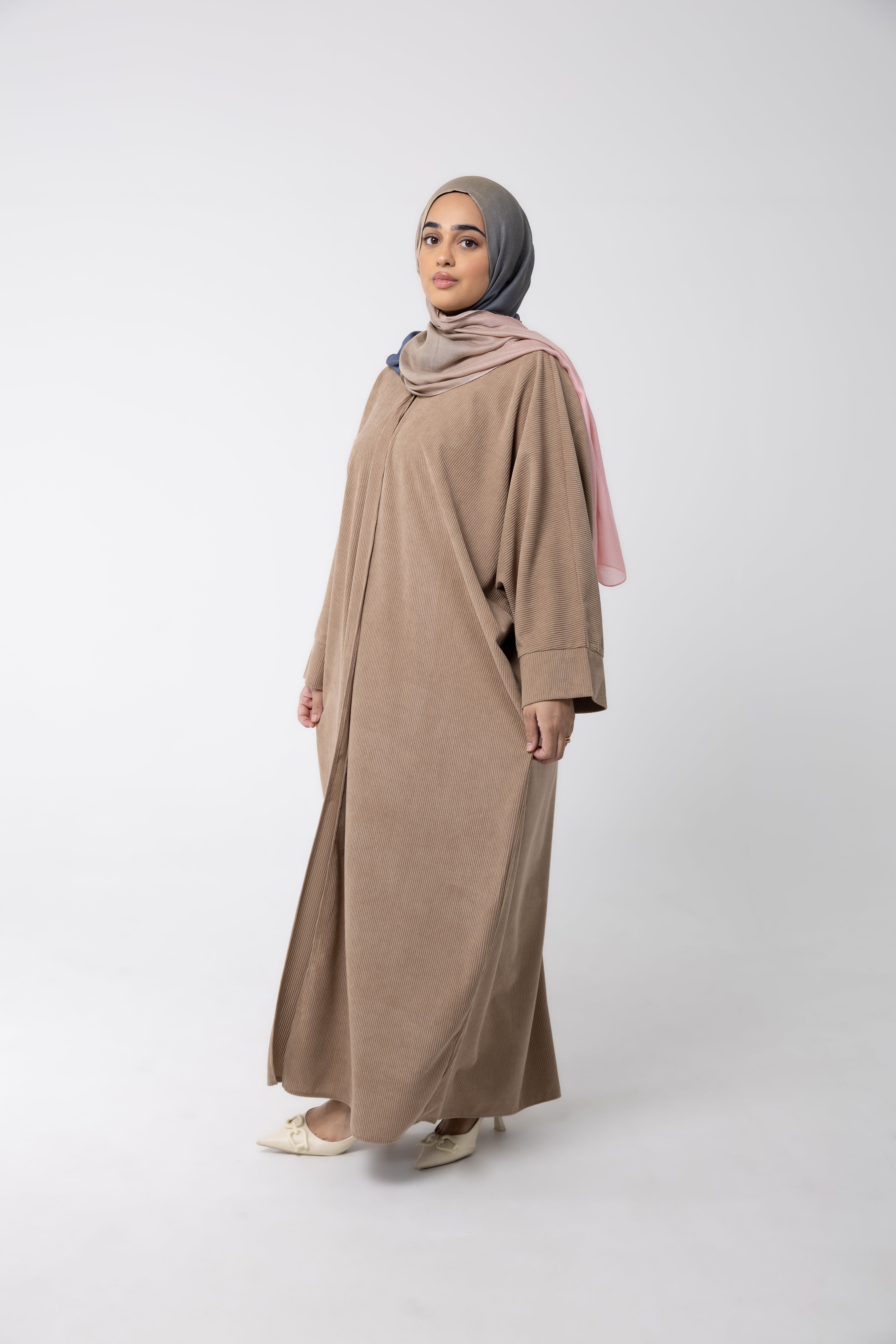 Mocha Corduroy Open Robe