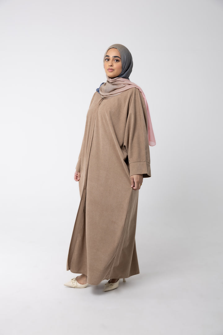 Mocha Corduroy Open Robe
