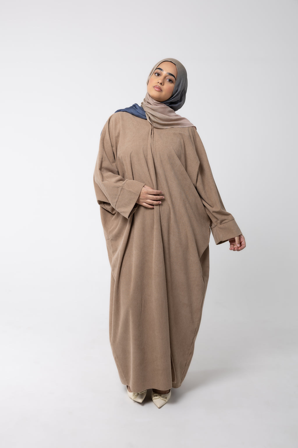 Mocha Corduroy Open Robe
