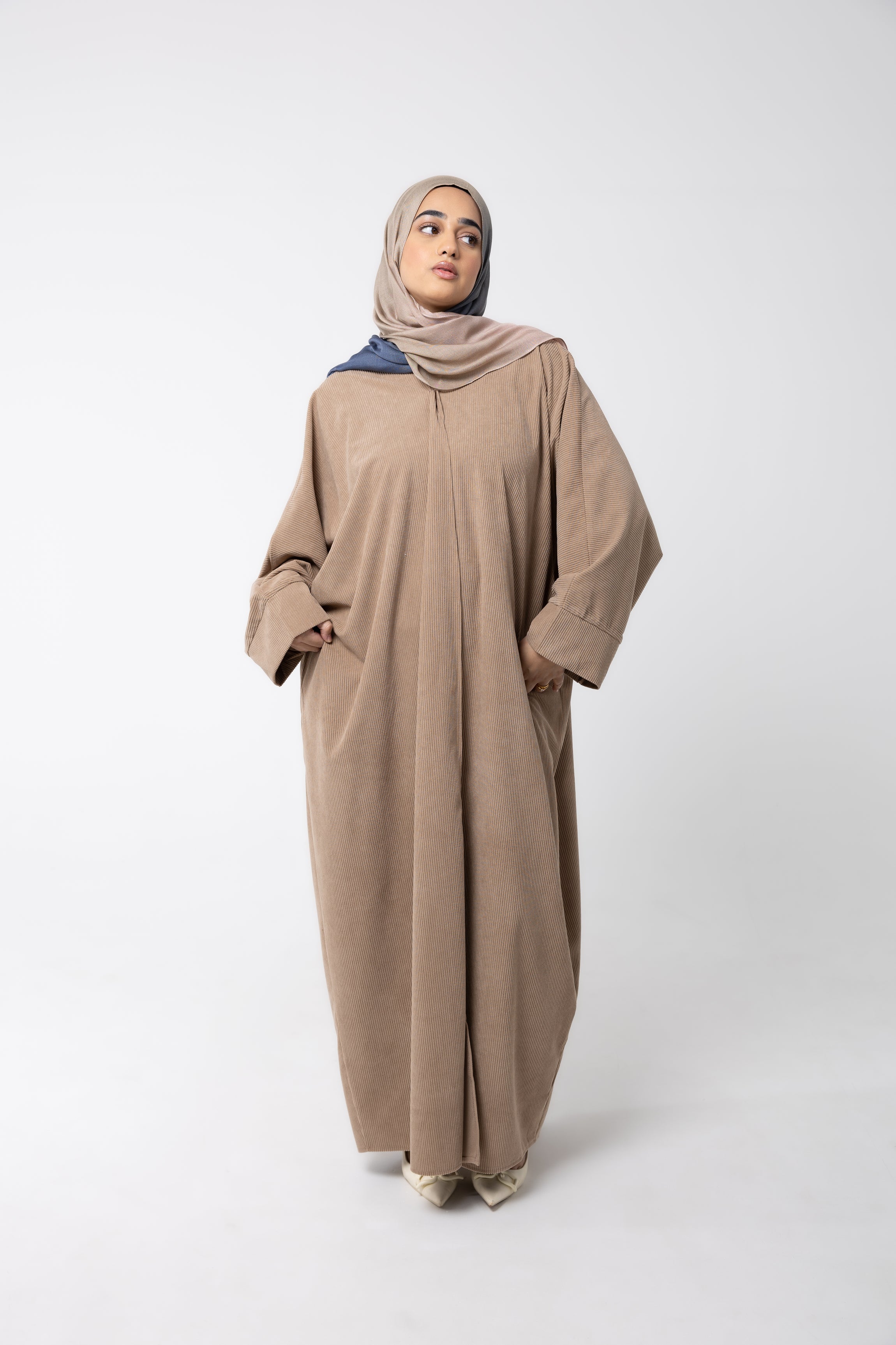 Mocha Corduroy Open Robe
