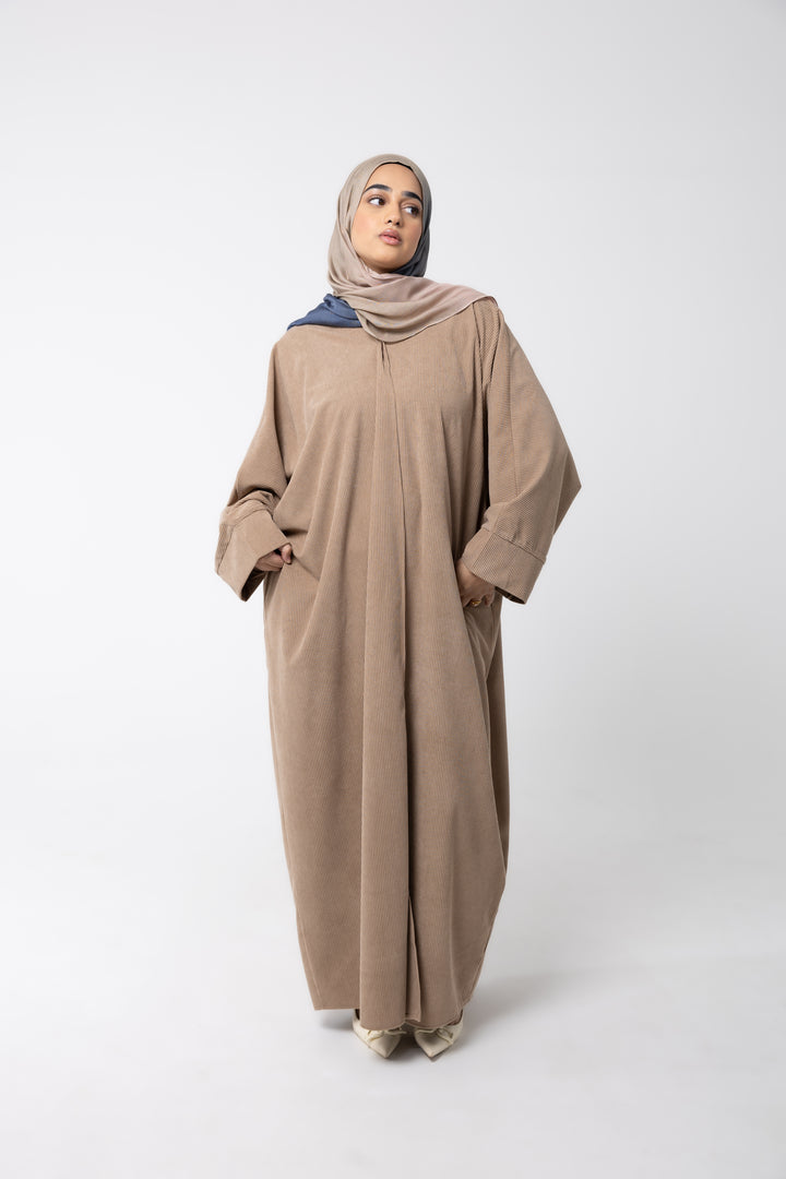 Mocha Corduroy Open Robe