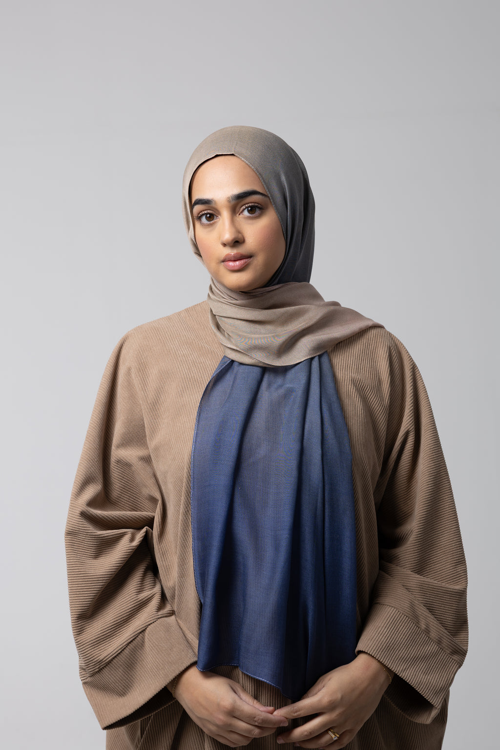 Modal 2-Tone Pink & Grey Hijab