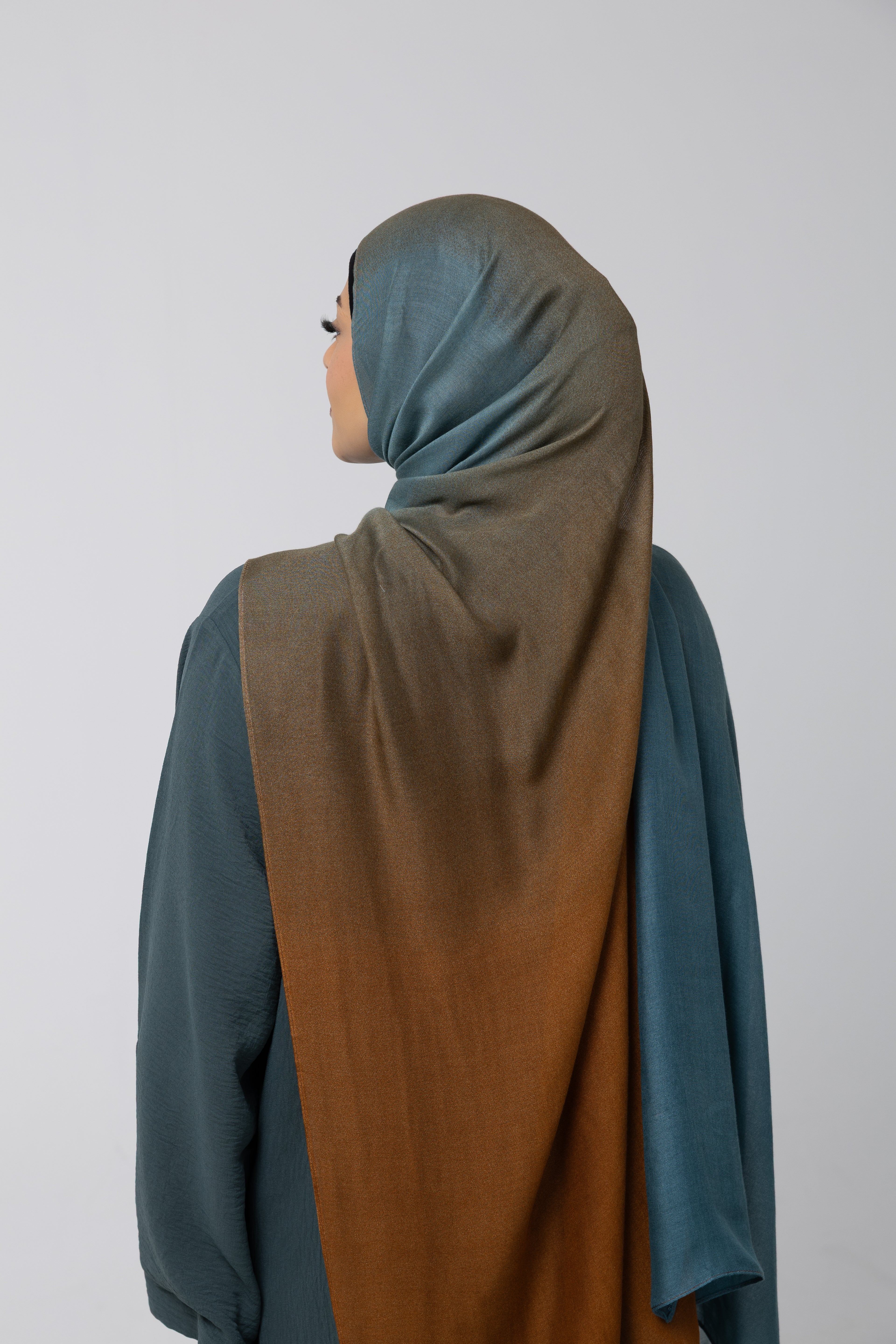 Modal 2 Tone Teal Brown Hijab