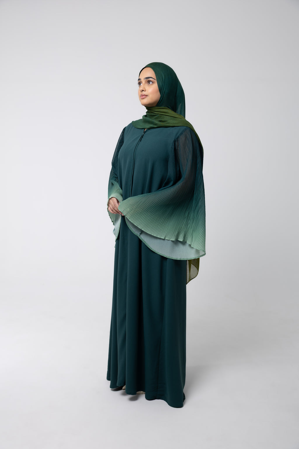 Open Face Robe Emerald Open Robe - Button-Free and Bell Crinkle Sleeves – SMAMZ Limited