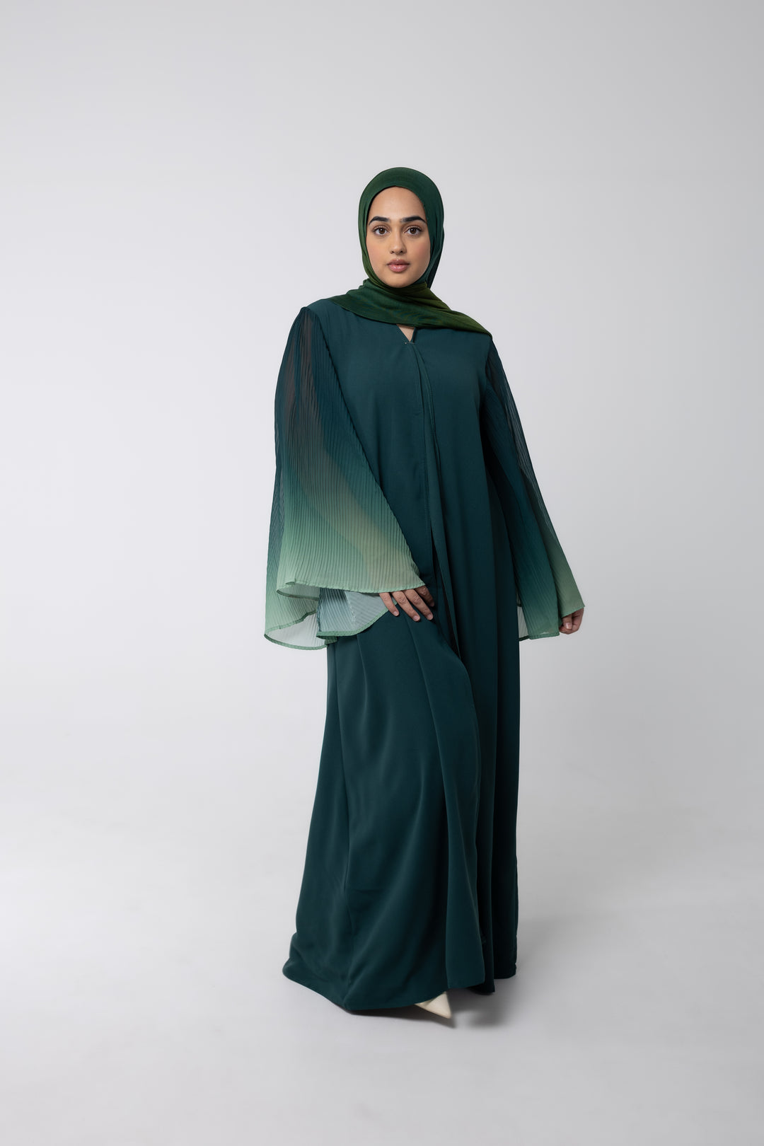 Emerald Open Robe - Bell crinkle, two-tone