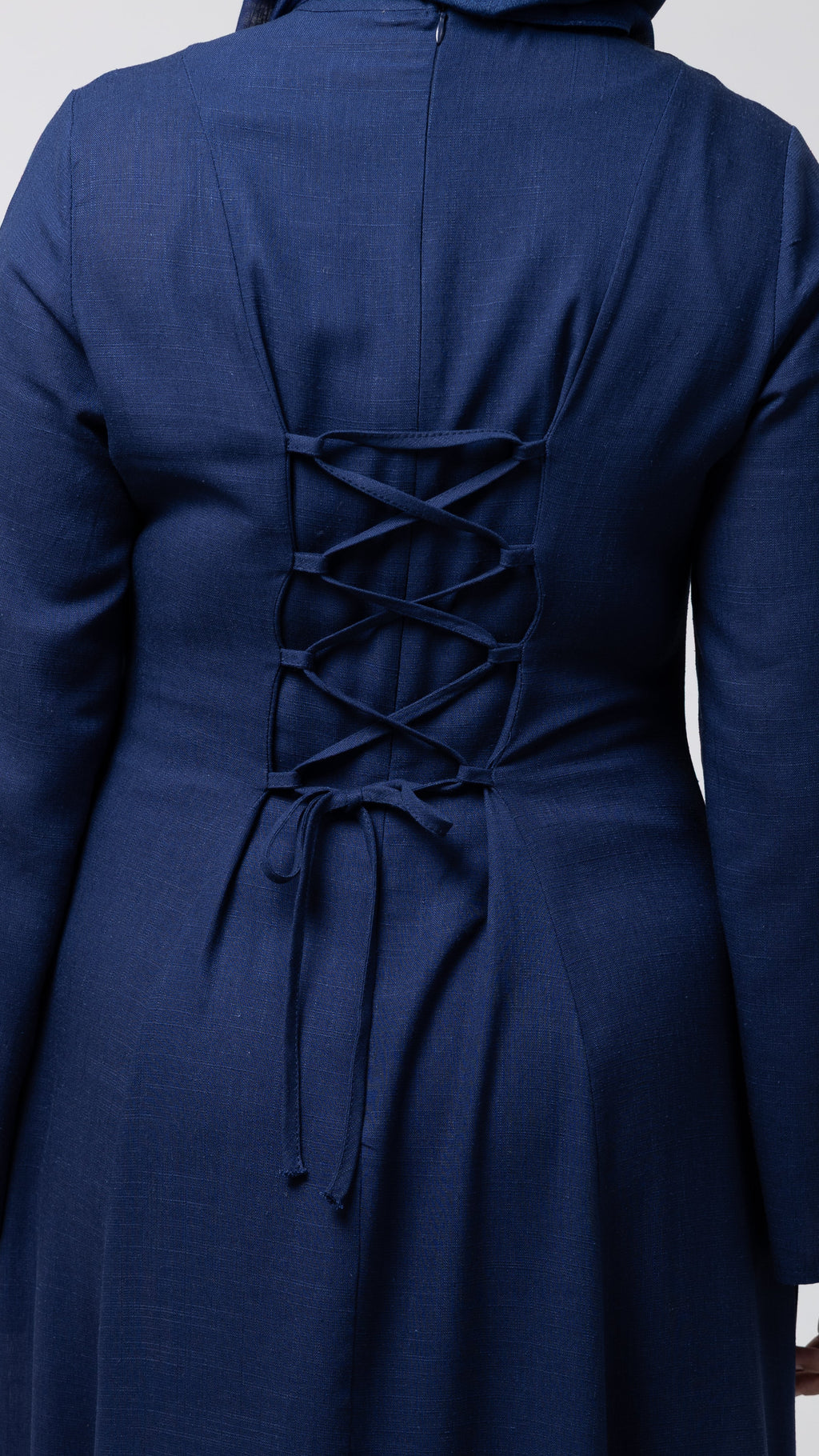 Navy Flow Linen Dress