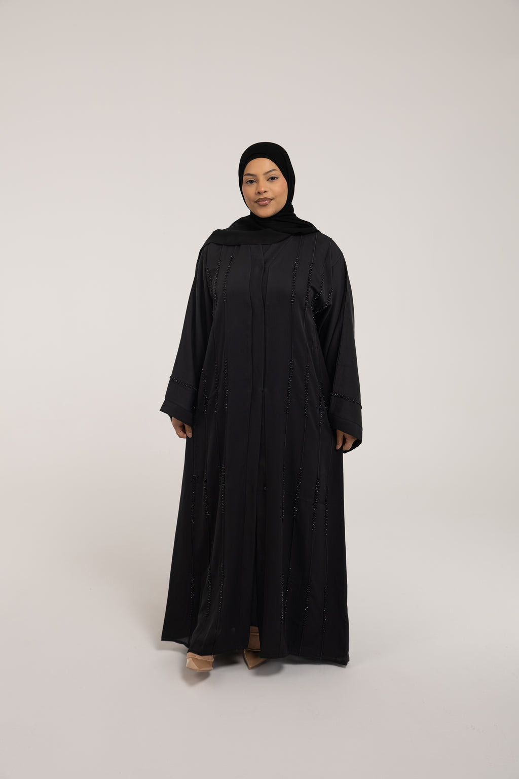 Majesty Black Open Abaya