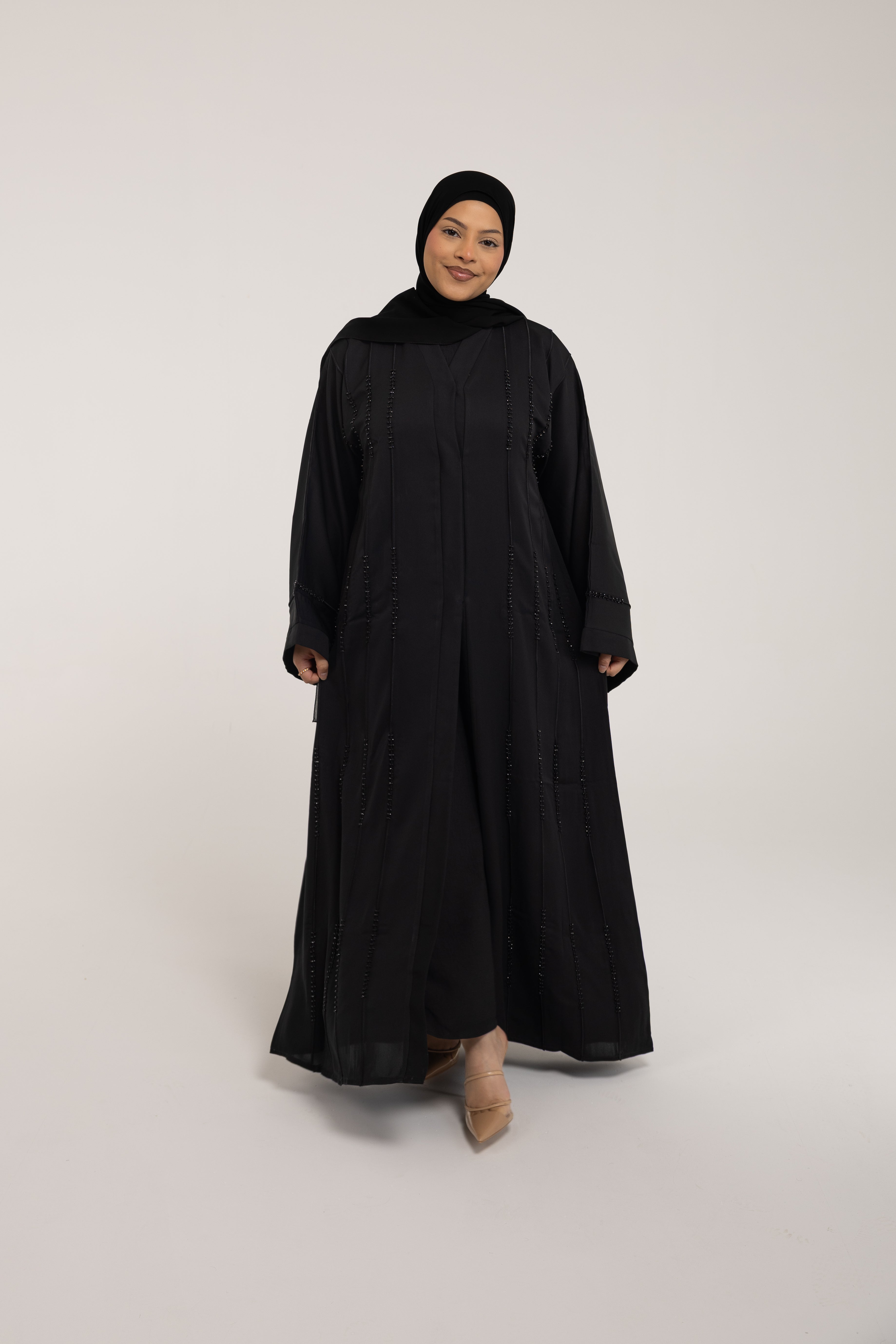 Majesty Black Open Abaya
