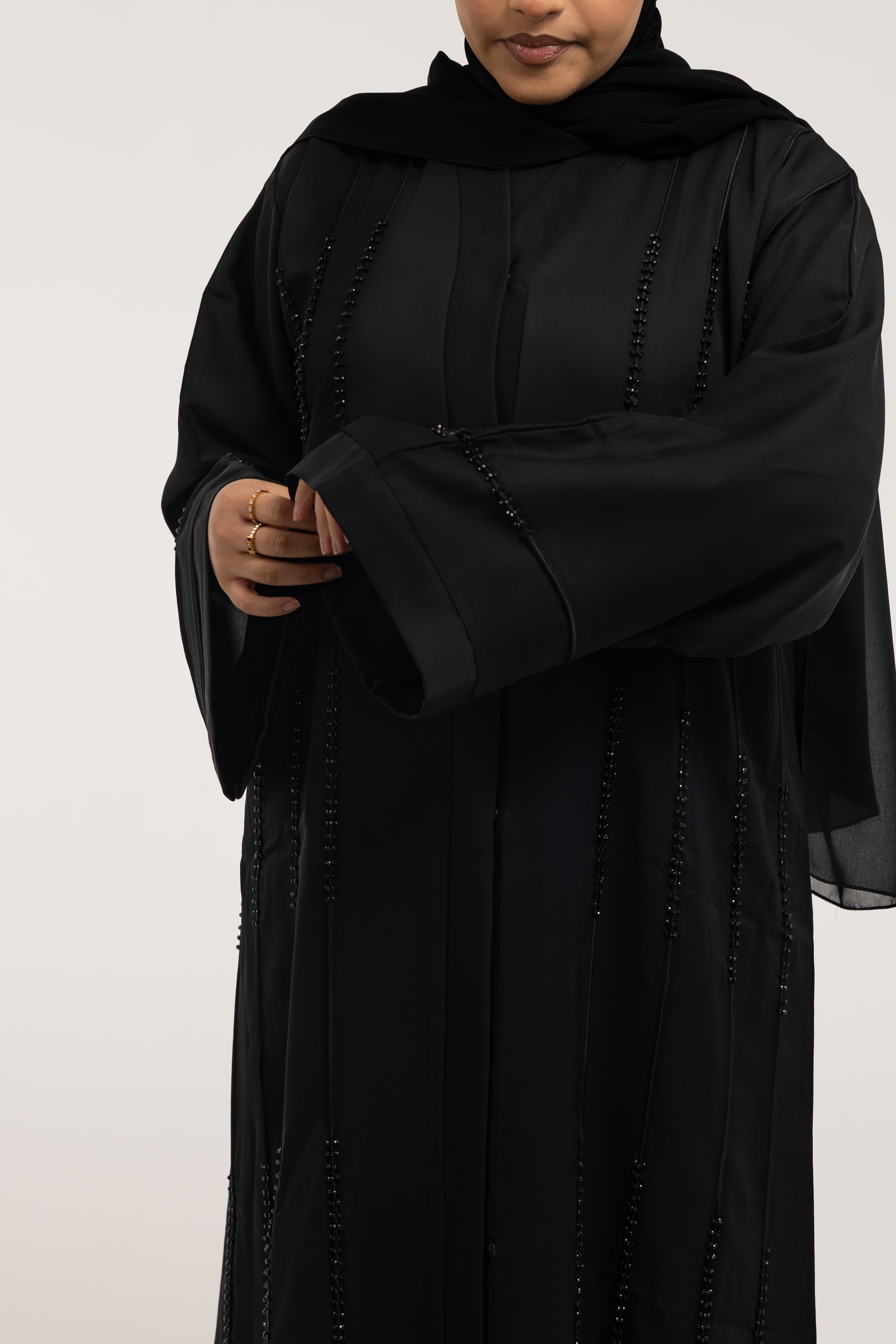 Majesty Black Open Abaya