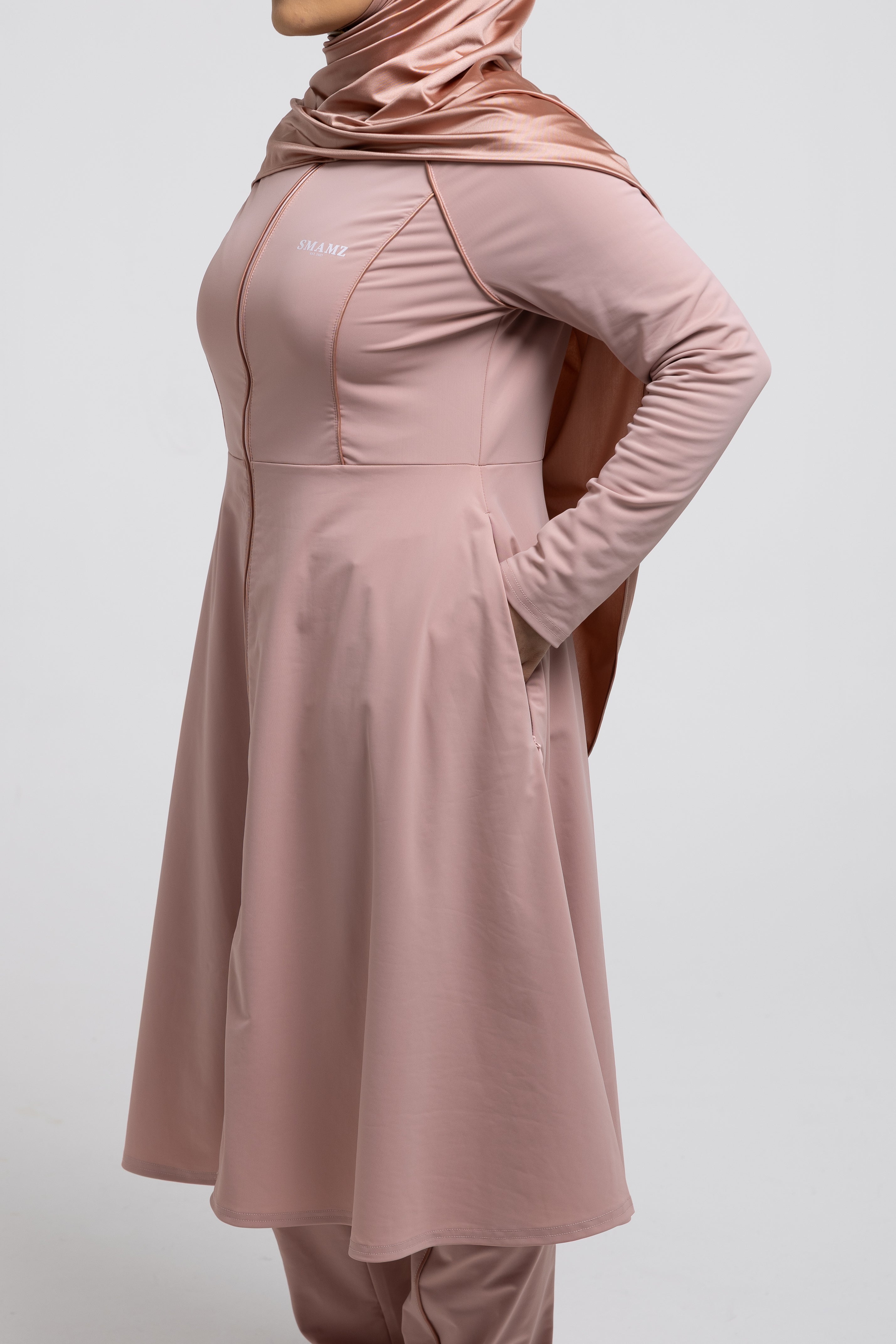 HAYĀ Top long Swimwear  Pink