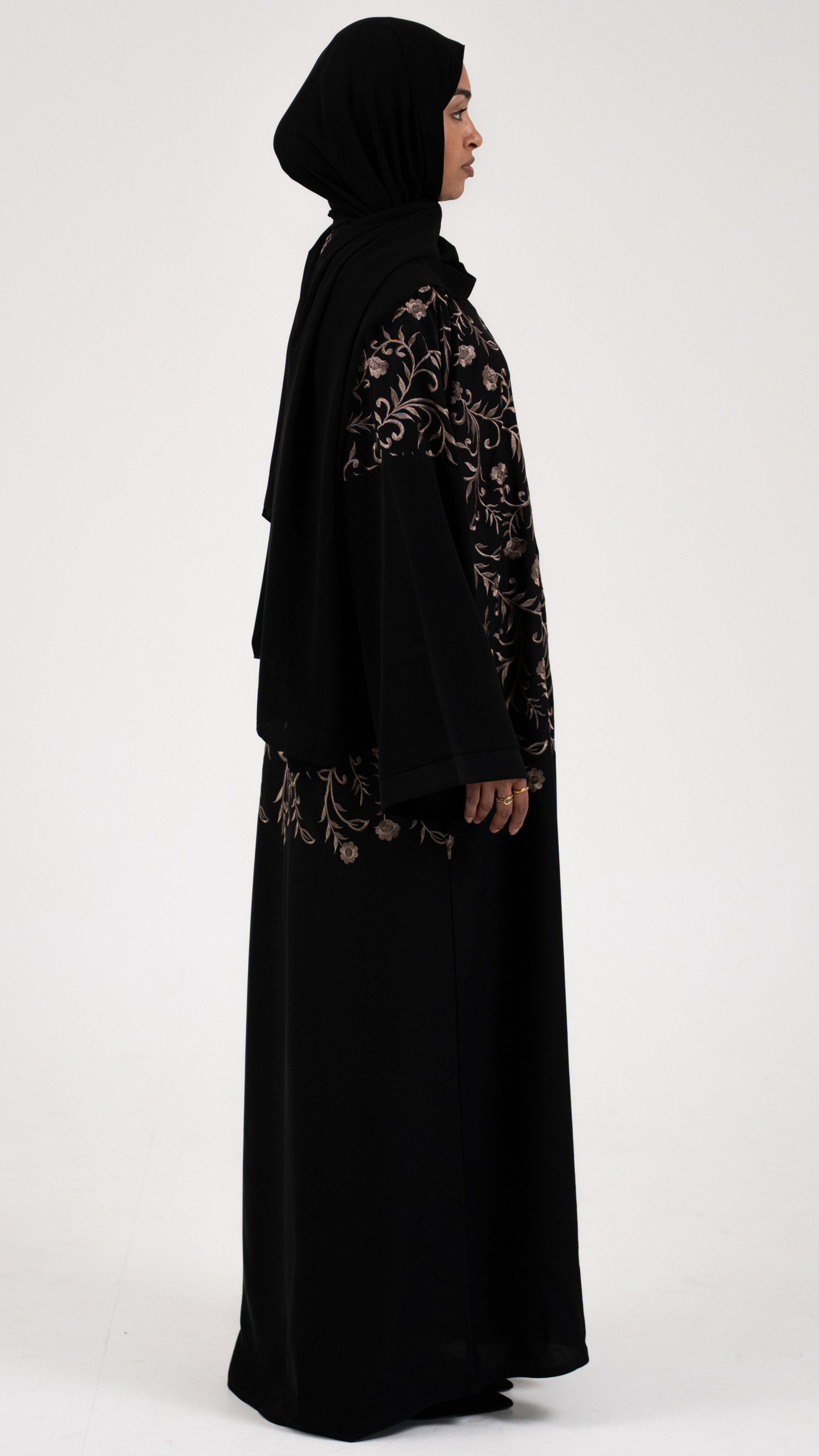 Enchantment Black Embroidered Abaya