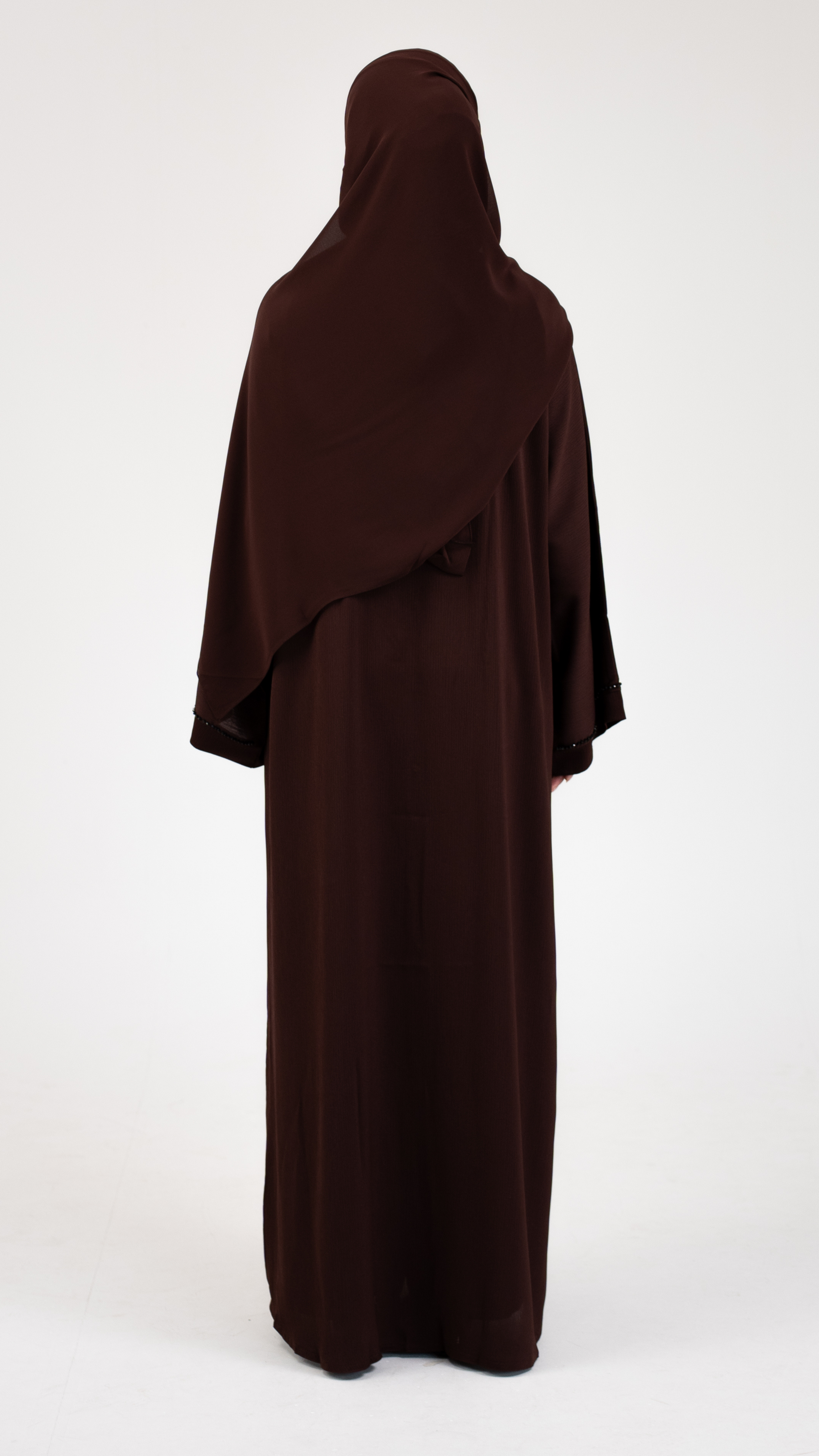 Arsin Brown Beaded Abaya
