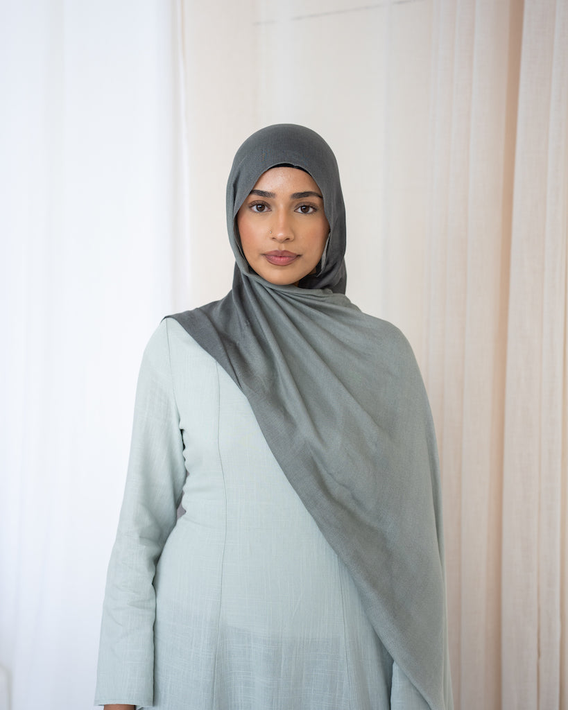 Ombre Modal Tone Hijab Black & Grey