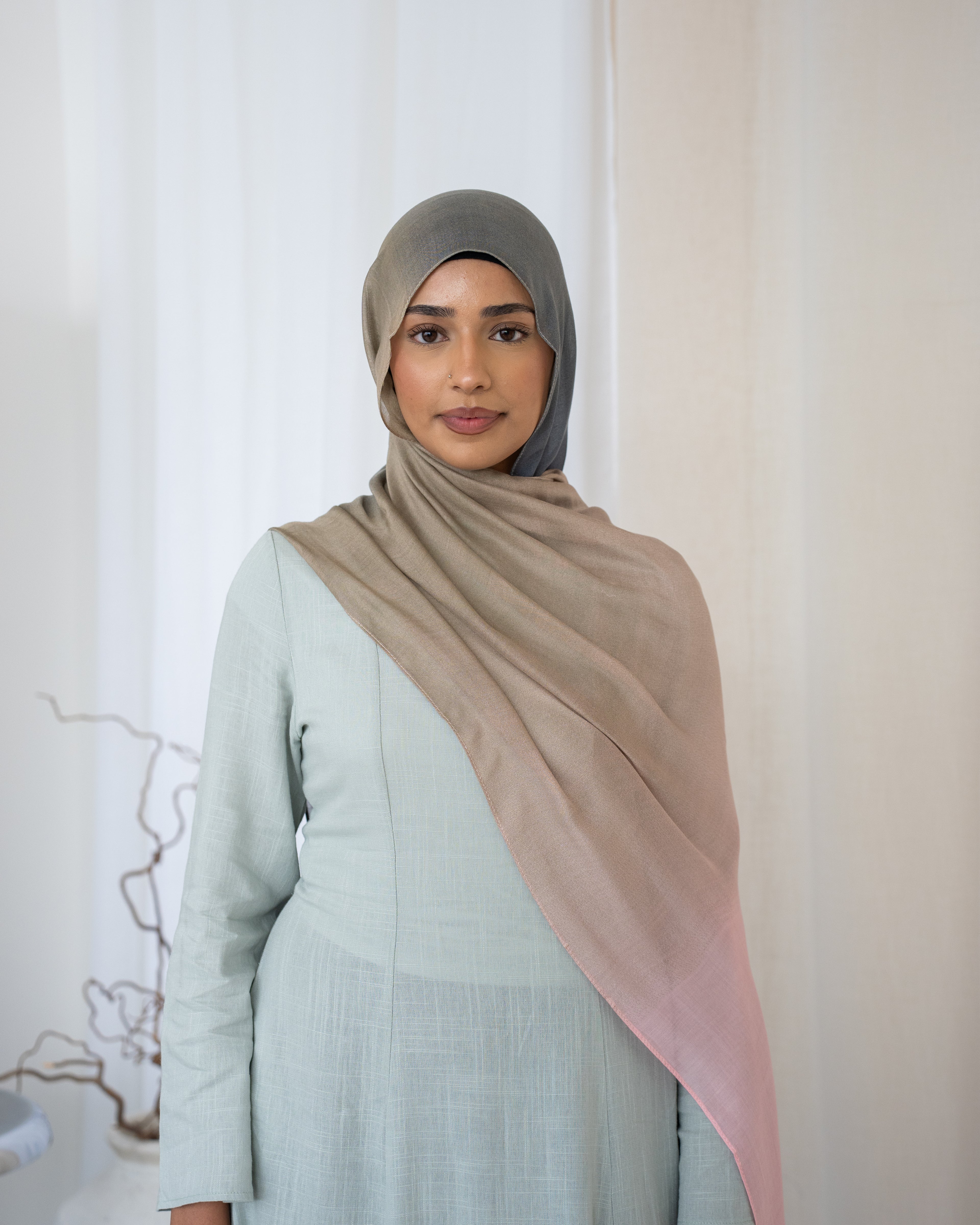 Ombre Pink & Grey Hijab