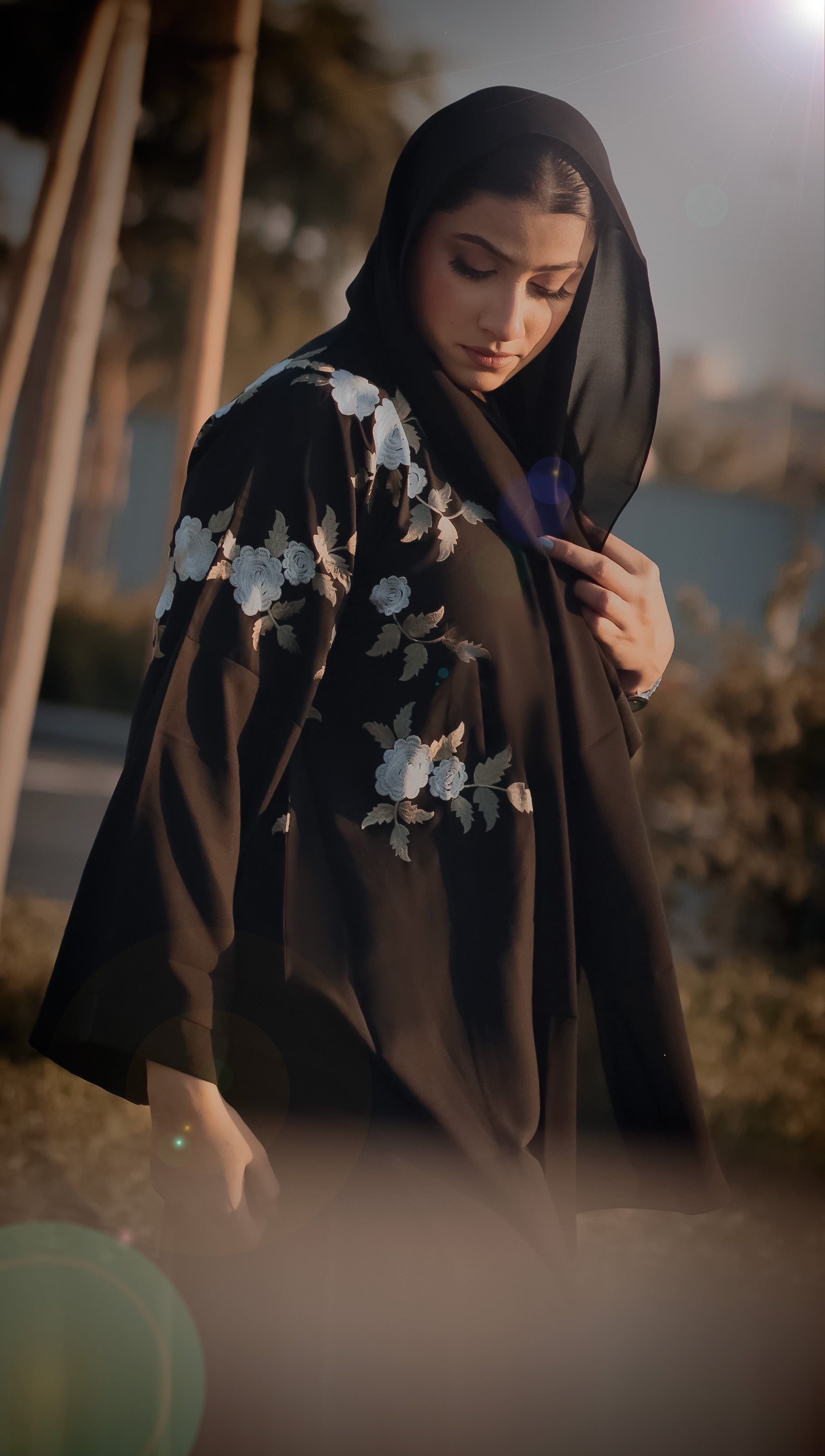 Awra Black Embroidered Abaya, Black Embroidered Abaya, Embroidered Abaya