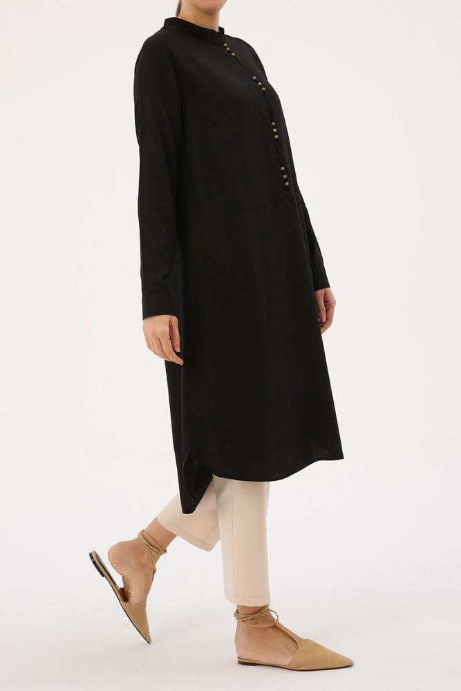 Black Empire dress,Shirt Dress,long sleeve dress,smamz modest style dress