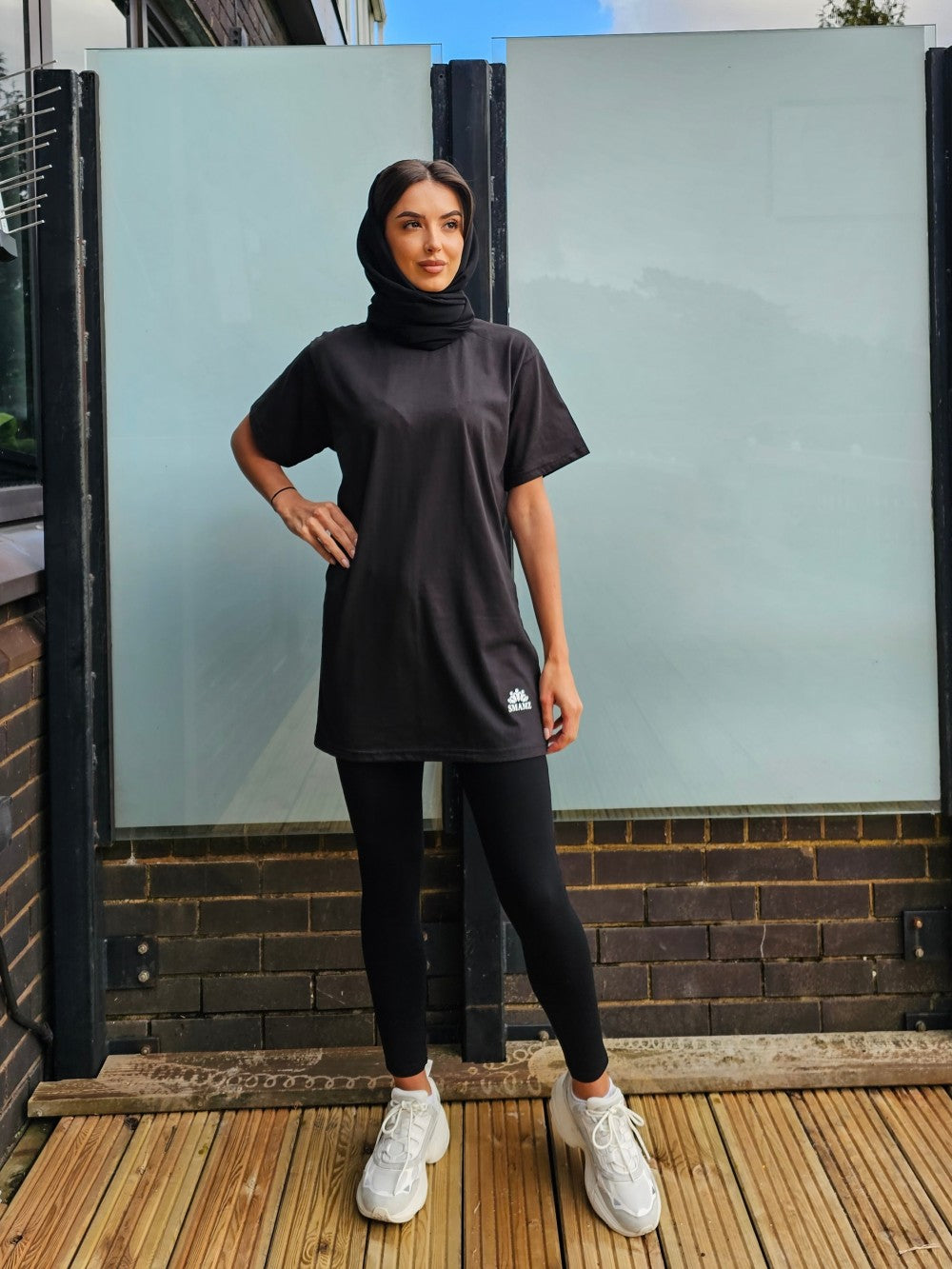 Black Modest T Shirt,ladies black T-shirt,casual long T-shirt,premium fabric T-shirt,smamz casual wear