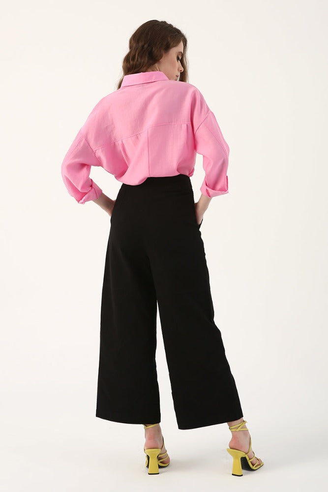 Black Wide Leg Trousers Size XL