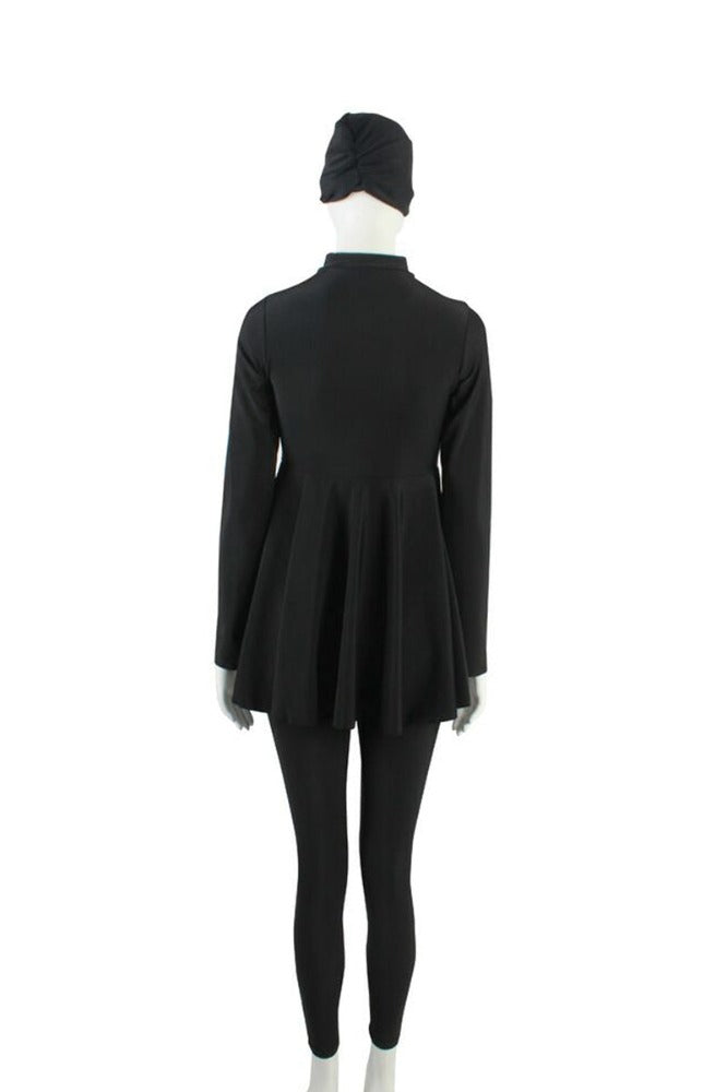 Black and Blue Modest Swimwear,3-piece suit,modest swimming costume,smamz modest sports wear