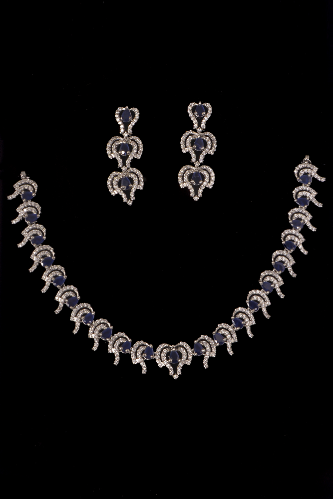 Blue Necklace and Earring Set Title Default Title