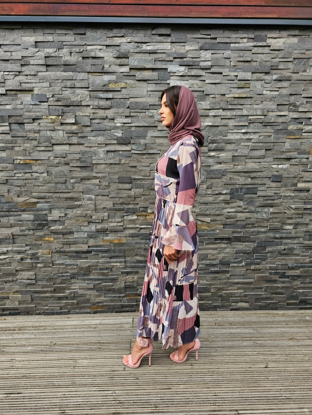 Elegant Button-Front Pleated Dress Size XL