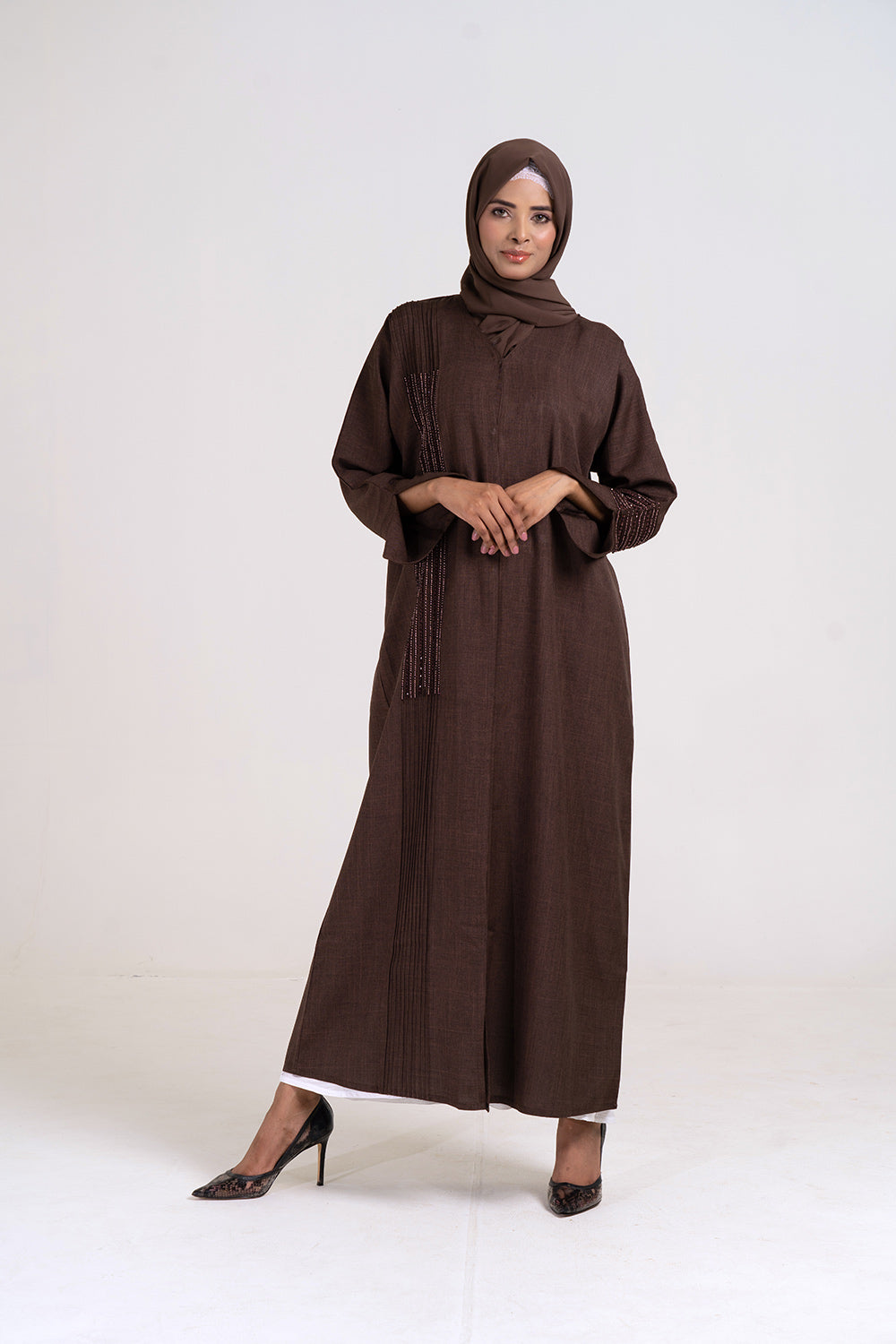 Cherie Brown Abstract Buttoned Abaya Size 50