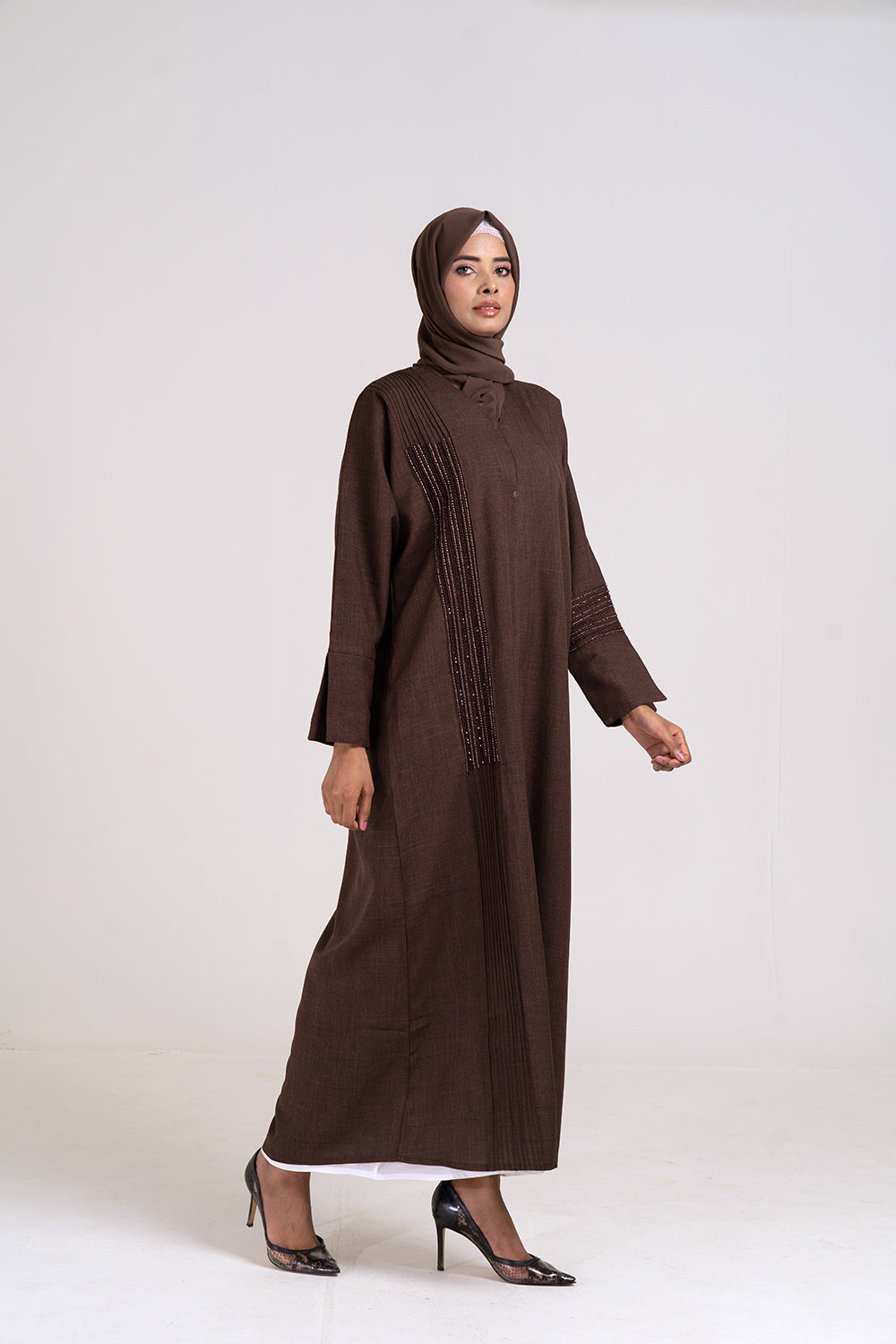 Cherie Brown Abstract Buttoned Abaya Size 54