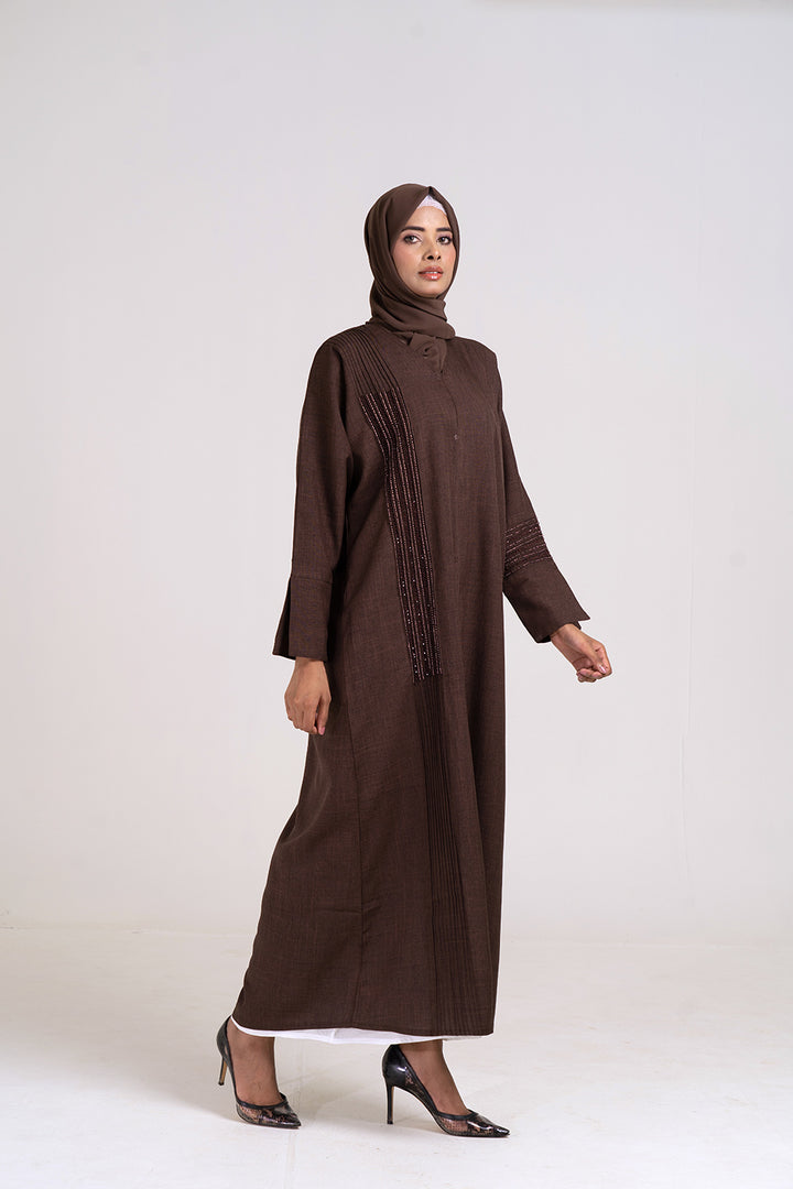 Cherie Brown Abstract Buttoned Abaya