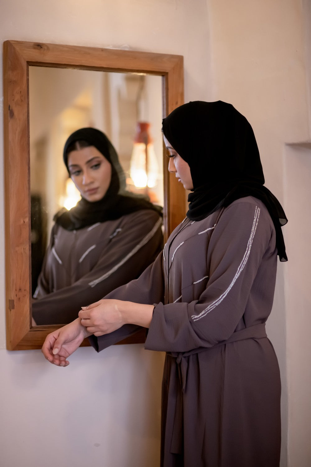 Classic Grey Closed Abaya Size 58