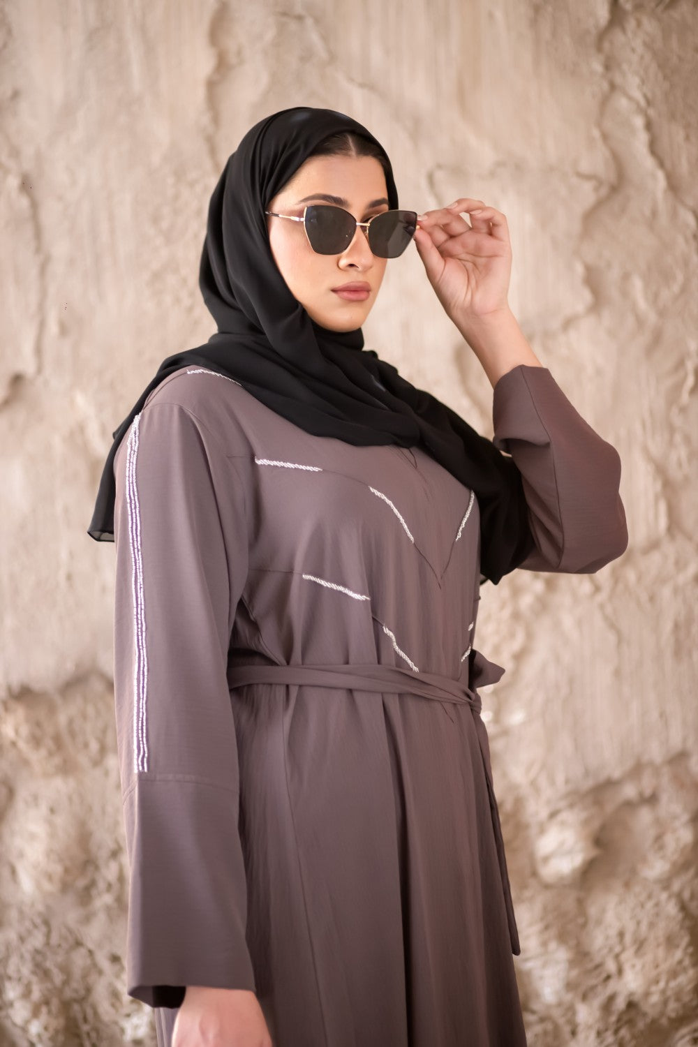 Classic Grey Closed Abaya Size 50