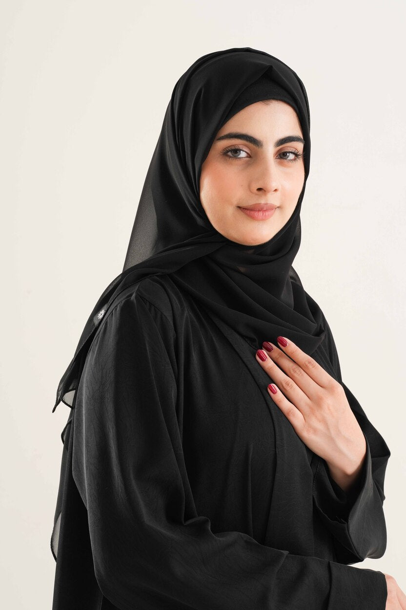 Black Georgette Hijab