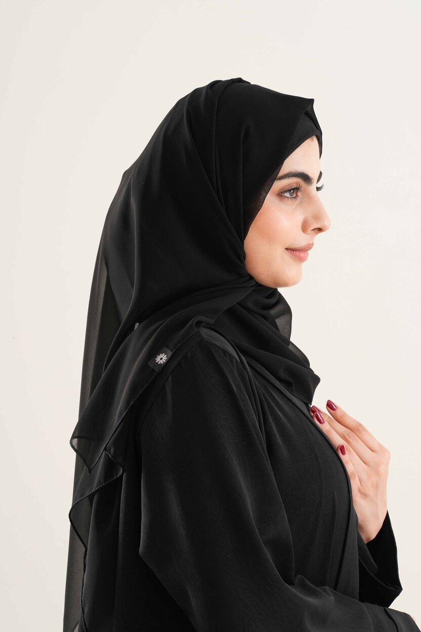 Black Georgette Hijab