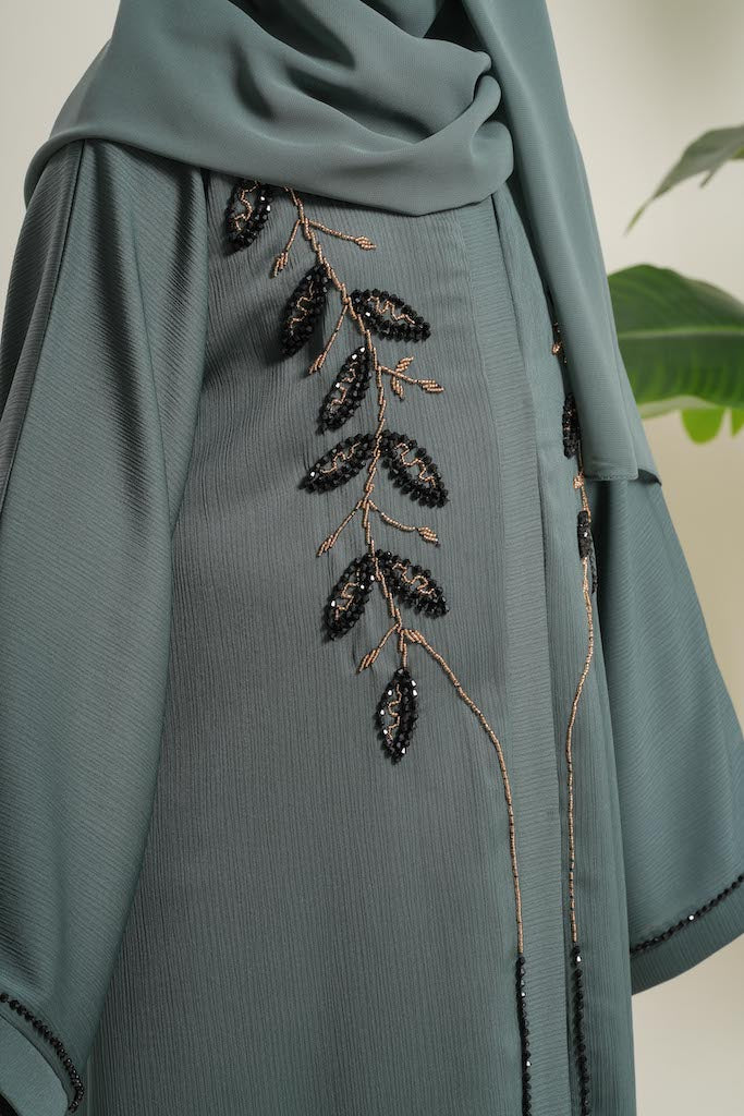 Serene Forest Girls Open Abaya