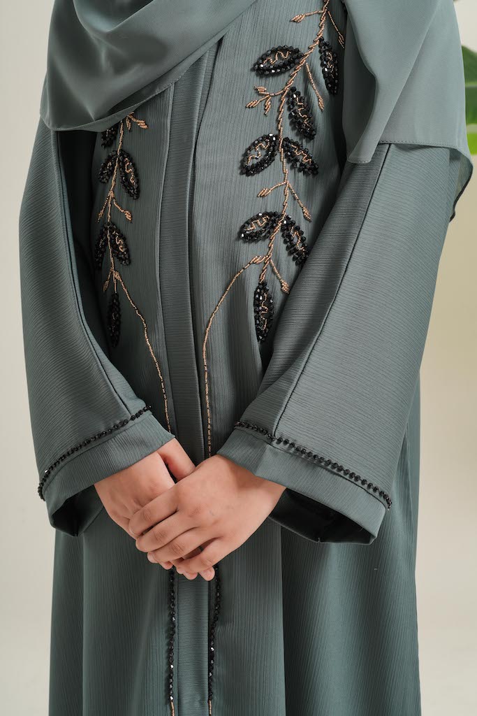 Serene Forest Girls Open Abaya