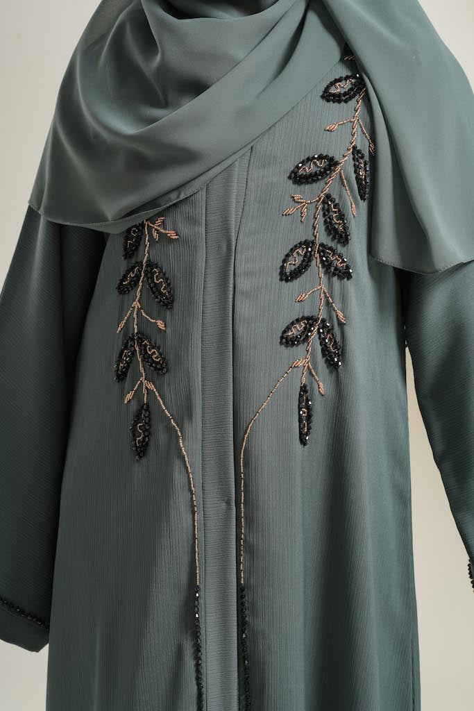 Serene Forest Girls Open Abaya