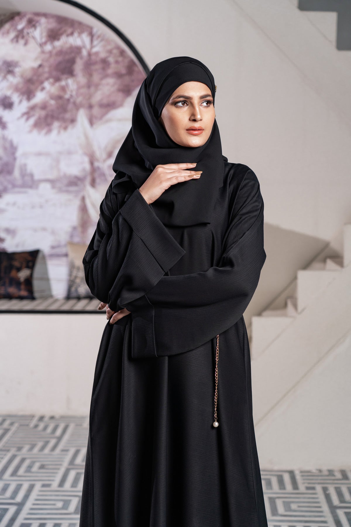 Ece Black Closed Abaya Size 54
