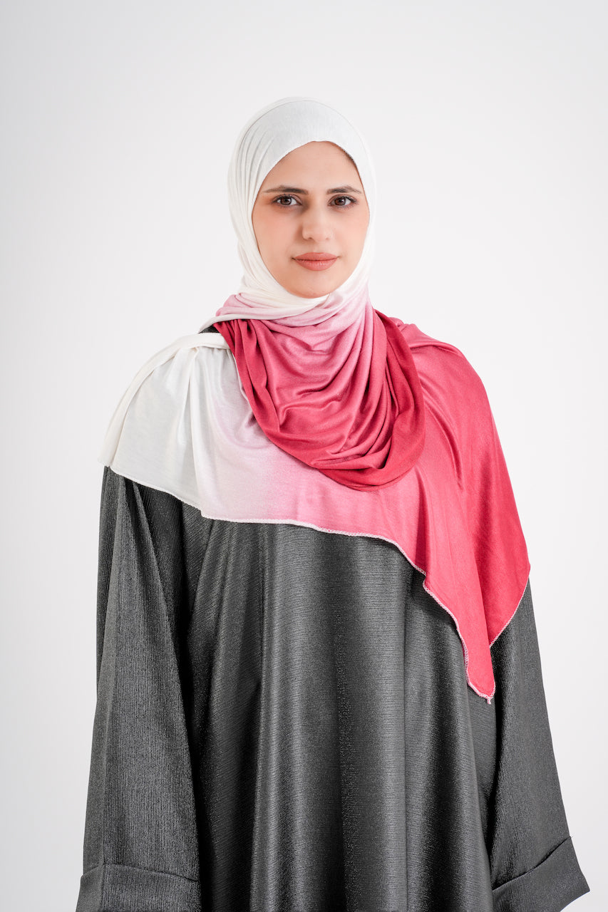 Jersey Hijabs Two-Tone Maroon & White