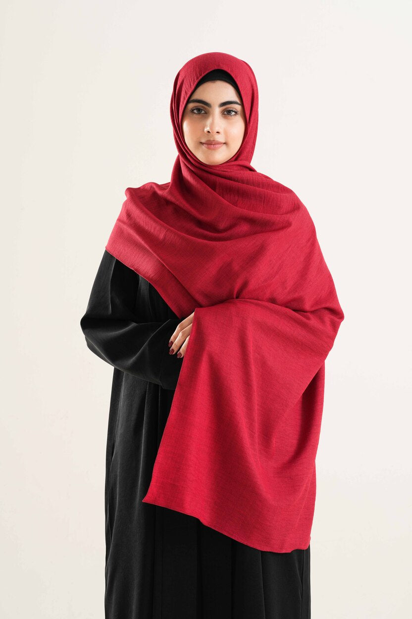 Red Cotton Hijab