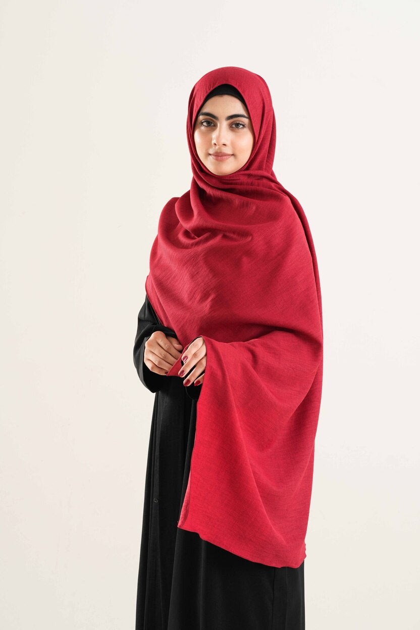 Red Cotton Hijab