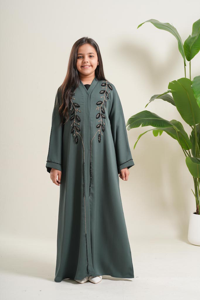 Serene Forest Girls Open Abaya