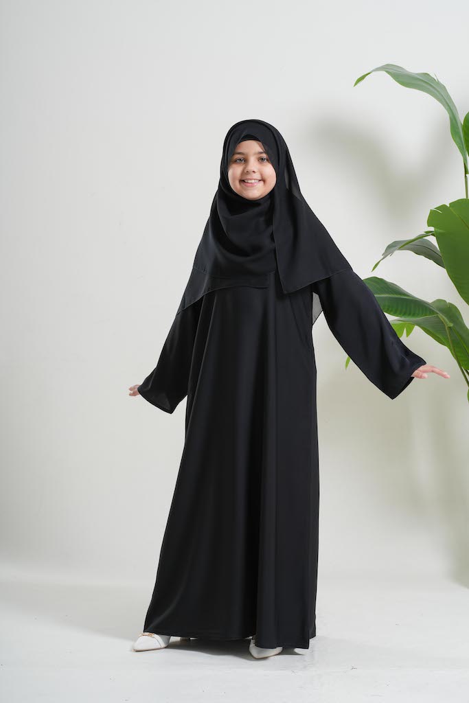 Girls Hala Black Abaya