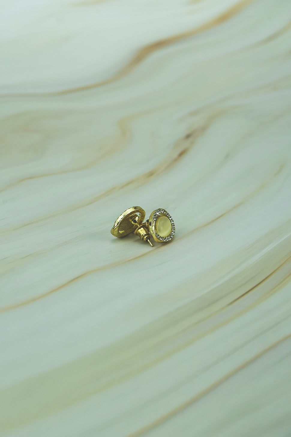 Gold-Plated Cat’s Eye Stud Earrings  
