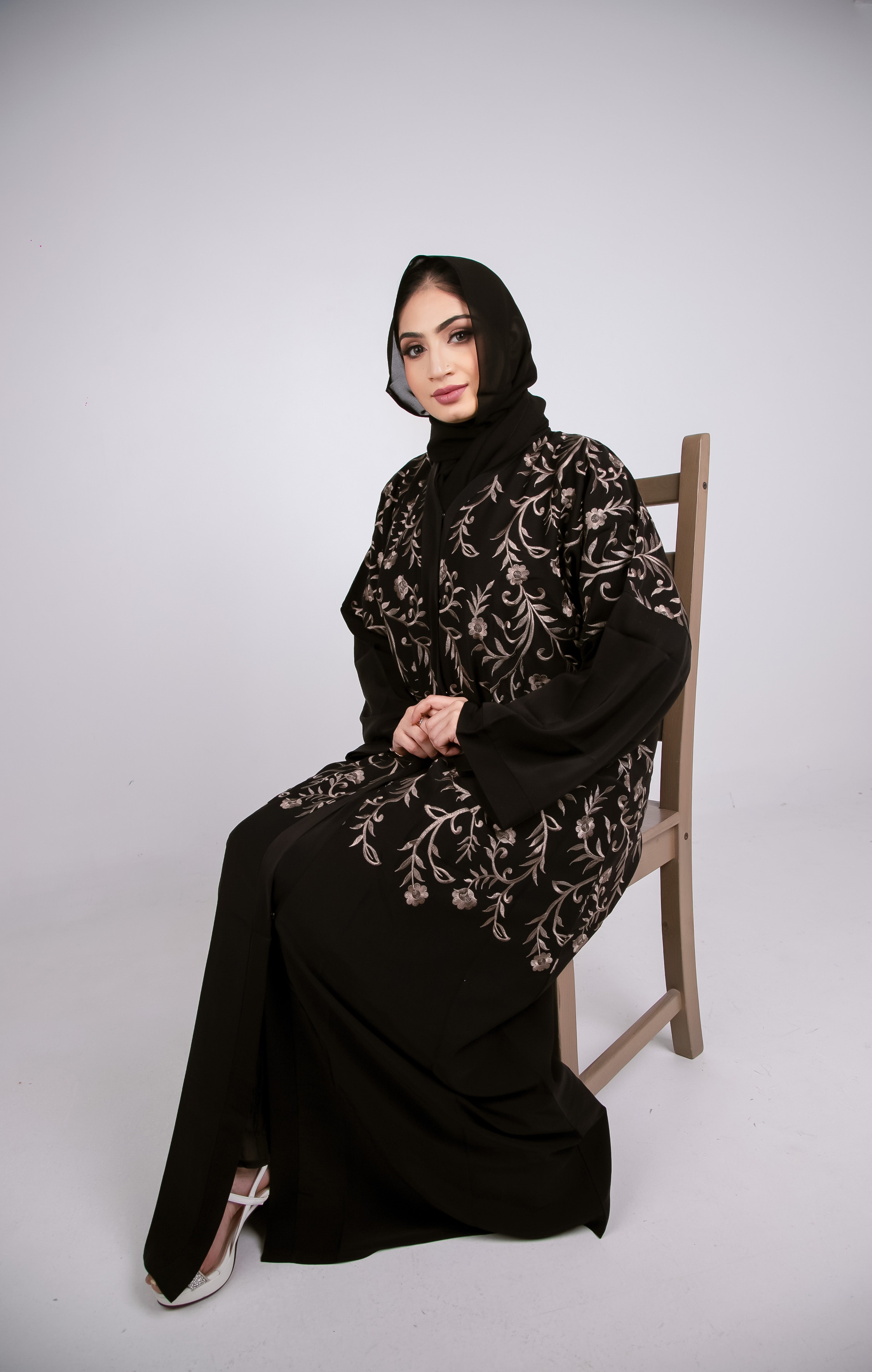 Enchantment Black Embroidered Abaya Size 50