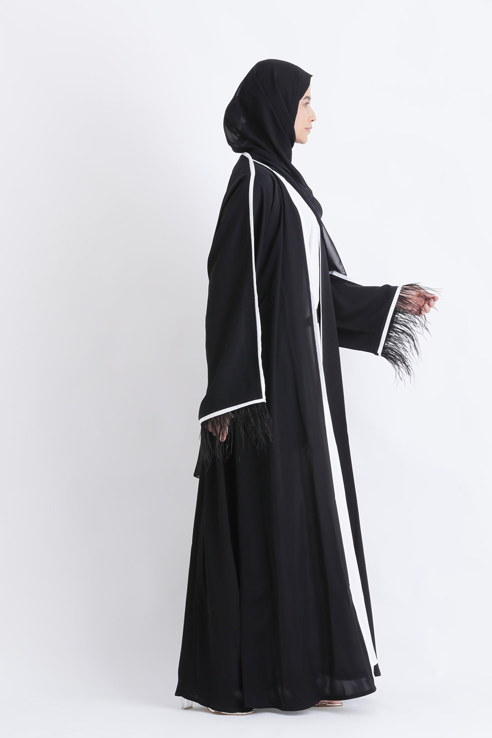 Feather Kimono Deluxe 3 Piece Abaya Size 60