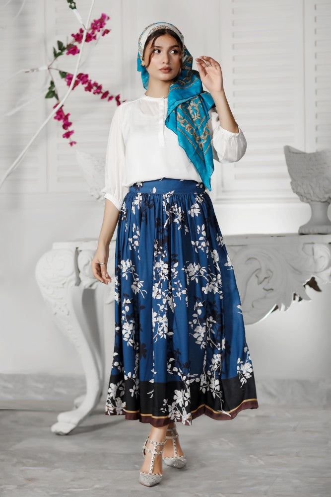 Floral Navy Skirt