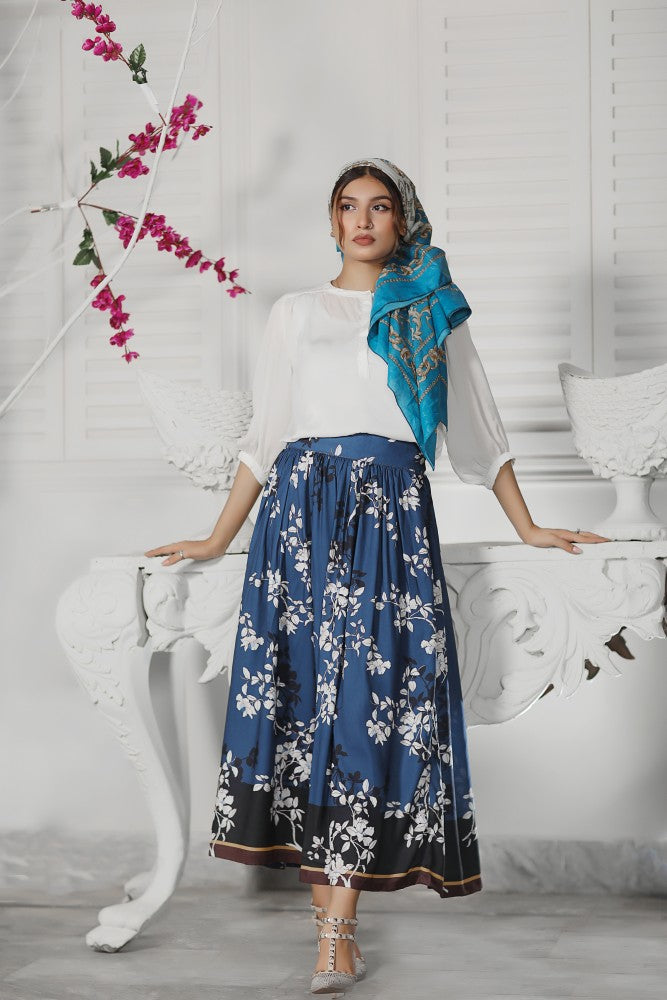 Floral Navy Skirt